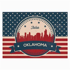 Tulsa Oklahoma Retro Skyline Large Glasses Cloth (2-side) by Bigfootshirtshop