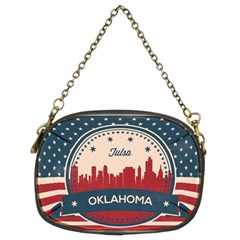 Tulsa Oklahoma Retro Skyline Chain Purses (two Sides)  by Bigfootshirtshop