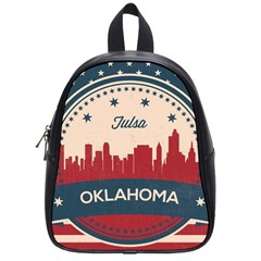 Tulsa Oklahoma Retro Skyline School Bag (small) by Bigfootshirtshop