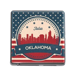 Tulsa Oklahoma Retro Skyline Memory Card Reader (square) by Bigfootshirtshop