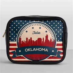 Tulsa Oklahoma Retro Skyline Mini Toiletries Bags by Bigfootshirtshop