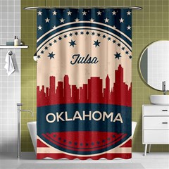 Tulsa Oklahoma Retro Skyline Shower Curtain 48  X 72  (small)  by Bigfootshirtshop