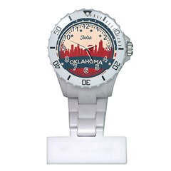 Tulsa Oklahoma Retro Skyline Plastic Nurses Watch by Bigfootshirtshop