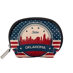 Tulsa Oklahoma Retro Skyline Accessory Pouches (small)  by Bigfootshirtshop