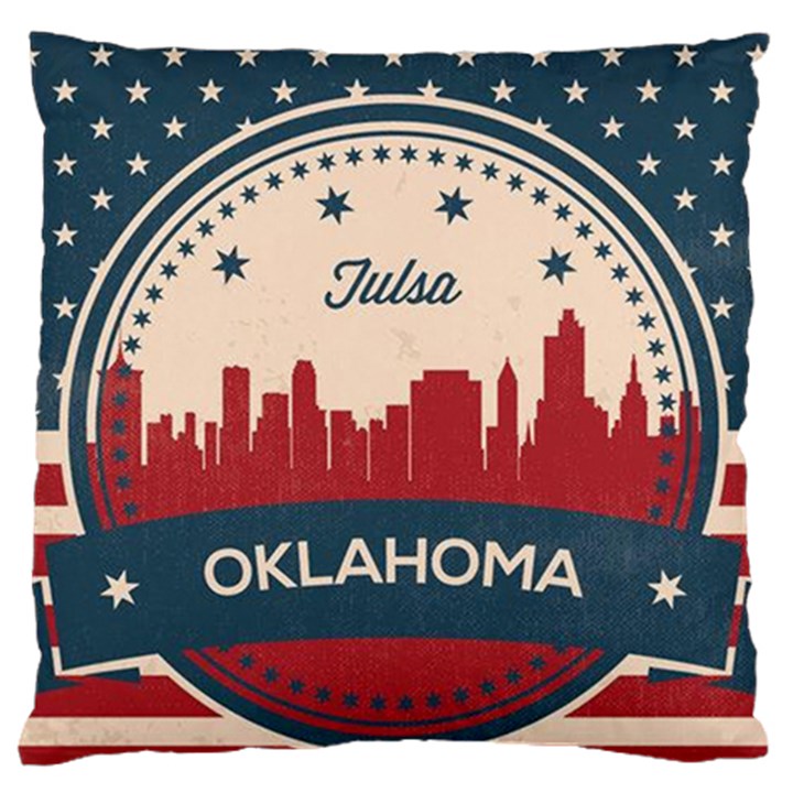 Tulsa Oklahoma Retro Skyline Standard Flano Cushion Case (One Side)