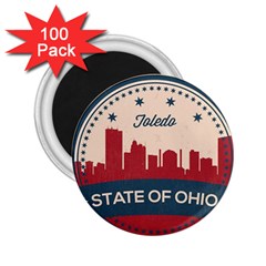 Retro Toledo Skyline 2 25  Magnets (100 Pack)  by Bigfootshirtshop