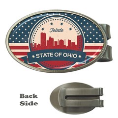 Retro Toledo Skyline Money Clips (oval)  by Bigfootshirtshop