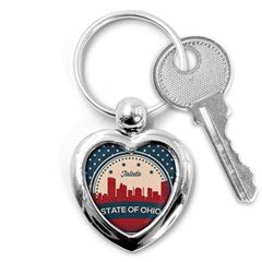 Retro Toledo Skyline Key Chains (heart)  by Bigfootshirtshop