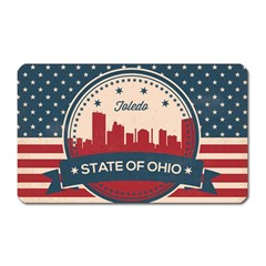 Retro Toledo Skyline Magnet (rectangular) by Bigfootshirtshop