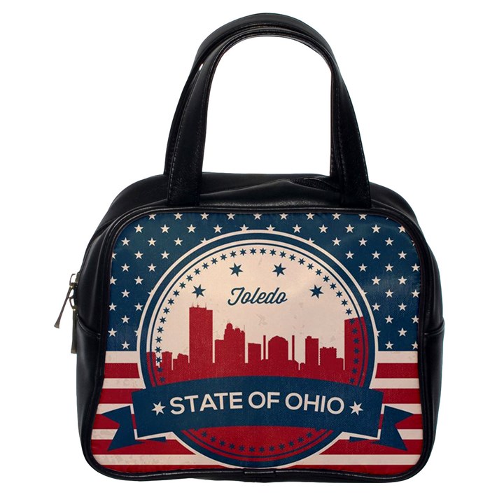 Retro Toledo Skyline Classic Handbags (One Side)