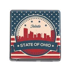 Retro Toledo Skyline Memory Card Reader (square) by Bigfootshirtshop