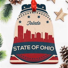 Retro Toledo Skyline Bell Ornament (two Sides) by Bigfootshirtshop