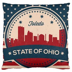 Retro Toledo Skyline Large Cushion Case (one Side) by Bigfootshirtshop