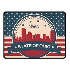 Retro Toledo Skyline Double Sided Fleece Blanket (small)  by Bigfootshirtshop