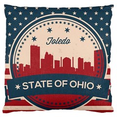 Retro Toledo Skyline Large Flano Cushion Case (one Side) by Bigfootshirtshop