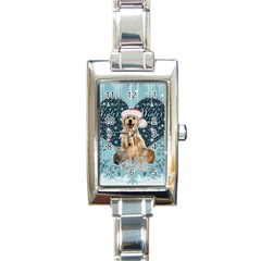 It s Winter And Christmas Time, Cute Kitten And Dogs Rectangle Italian Charm Watch by FantasyWorld7