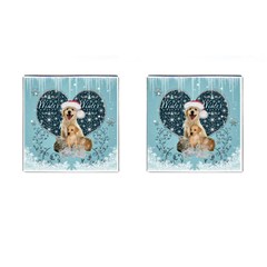 It s Winter And Christmas Time, Cute Kitten And Dogs Cufflinks (square) by FantasyWorld7