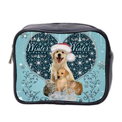 It s Winter And Christmas Time, Cute Kitten And Dogs Mini Toiletries Bag 2-side by FantasyWorld7