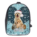 It s winter and christmas time, cute kitten and dogs School Bag (XL) Front