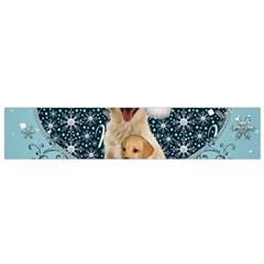 It s Winter And Christmas Time, Cute Kitten And Dogs Small Flano Scarf by FantasyWorld7