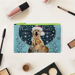 It s Winter And Christmas Time, Cute Kitten And Dogs Cosmetic Bag (xs) by FantasyWorld7