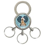 It s winter and christmas time, cute kitten and dogs 3-Ring Key Chains Front