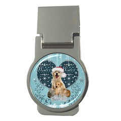 It s Winter And Christmas Time, Cute Kitten And Dogs Money Clips (round)  by FantasyWorld7