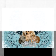 It s Winter And Christmas Time, Cute Kitten And Dogs Rectangular Jigsaw Puzzl by FantasyWorld7