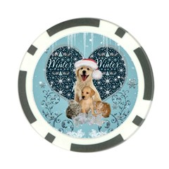 It s Winter And Christmas Time, Cute Kitten And Dogs Poker Chip Card Guard (10 Pack) by FantasyWorld7