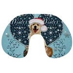 It s winter and christmas time, cute kitten and dogs Travel Neck Pillows Front