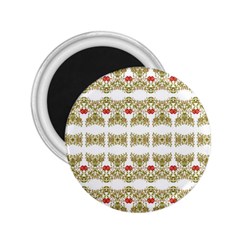 Striped Ornate Floral Print 2 25  Magnets by dflcprints