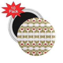 Striped Ornate Floral Print 2 25  Magnets (10 Pack)  by dflcprints