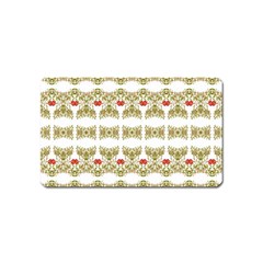 Striped Ornate Floral Print Magnet (name Card) by dflcprints