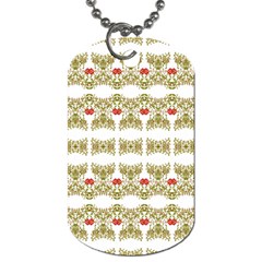 Striped Ornate Floral Print Dog Tag (one Side) by dflcprints