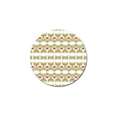 Striped Ornate Floral Print Golf Ball Marker by dflcprints