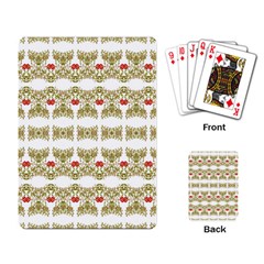 Striped Ornate Floral Print Playing Card by dflcprints