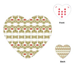 Striped Ornate Floral Print Playing Cards (heart)  by dflcprints