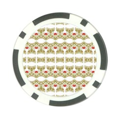 Striped Ornate Floral Print Poker Chip Card Guard (10 Pack) by dflcprints