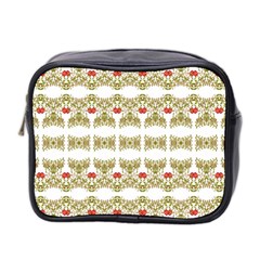 Striped Ornate Floral Print Mini Toiletries Bag 2-side by dflcprints