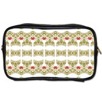 Striped Ornate Floral Print Toiletries Bags 2-Side Front