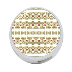 Striped Ornate Floral Print 4-port Usb Hub (one Side) by dflcprints