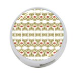 Striped Ornate Floral Print 4-Port USB Hub (Two Sides)  Front