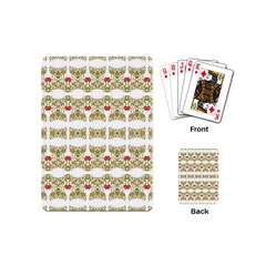 Striped Ornate Floral Print Playing Cards (mini)  by dflcprints