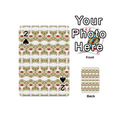 Striped Ornate Floral Print Playing Cards 54 (mini)  by dflcprints