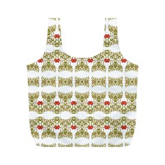 Striped Ornate Floral Print Full Print Recycle Bags (m)  by dflcprints