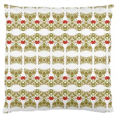 Striped Ornate Floral Print Standard Flano Cushion Case (one Side) by dflcprints