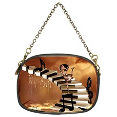 Cute Little Girl Dancing On A Piano Chain Purses (two Sides)  by FantasyWorld7