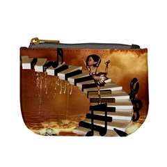 Cute Little Girl Dancing On A Piano Mini Coin Purses by FantasyWorld7