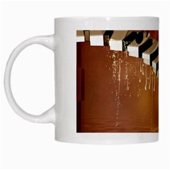 Cute Little Girl Dancing On A Piano White Mugs by FantasyWorld7