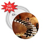 Cute Little Girl Dancing On A Piano 2.25  Buttons (100 pack)  Front